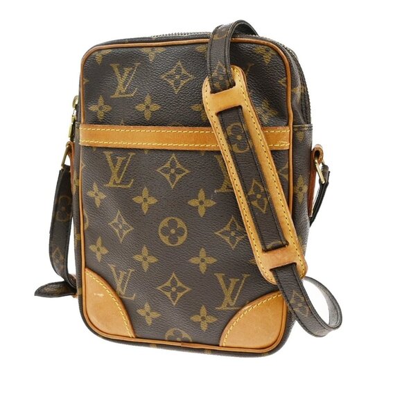 LOUIS VUITTON Danube Shoulder Bag Monogram Leather Brown France M45266 34KB411 - Picture 1 of 15